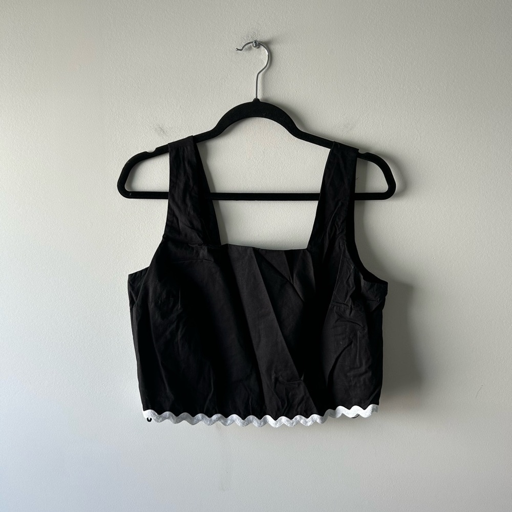 Cece black sleeveless cotton top